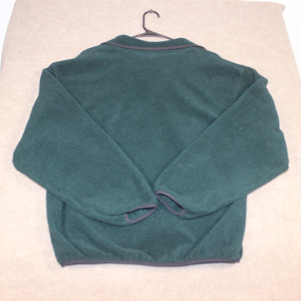 Woolrich Polartec Fleece Pullover Mens Large Green Snap Neck Made in USA Vintage - Picture 5 of 6